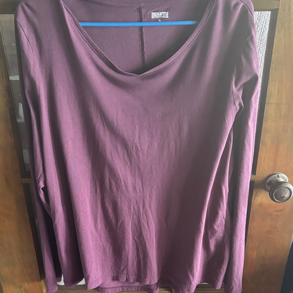 Duluth Trading Co Purple Long Sleeve Blouse